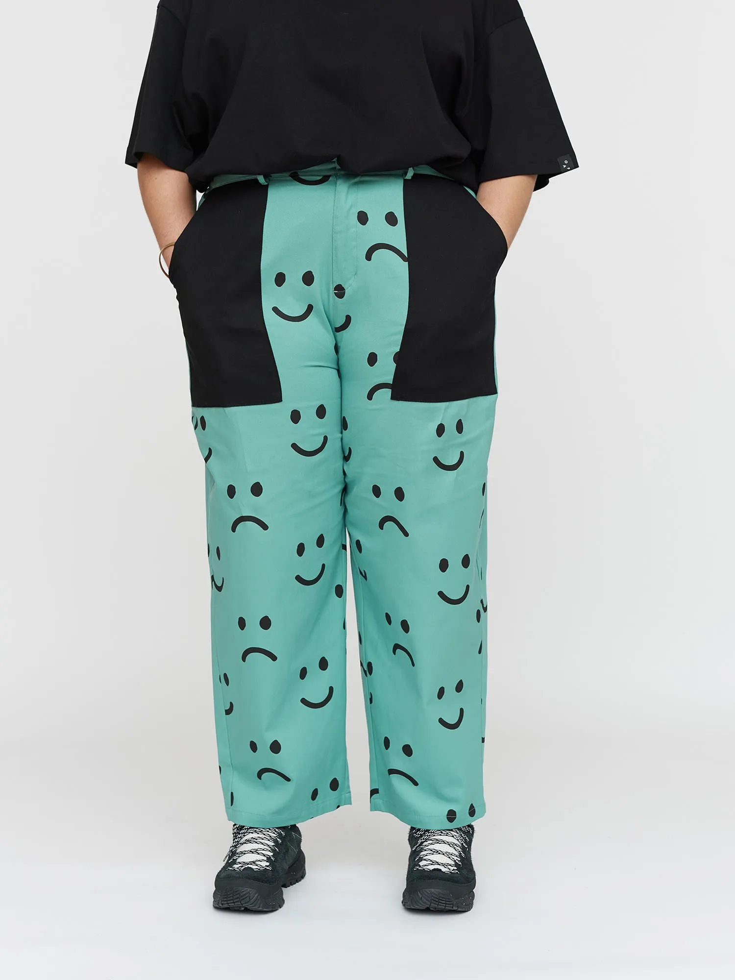 Green Happy Sad Pants