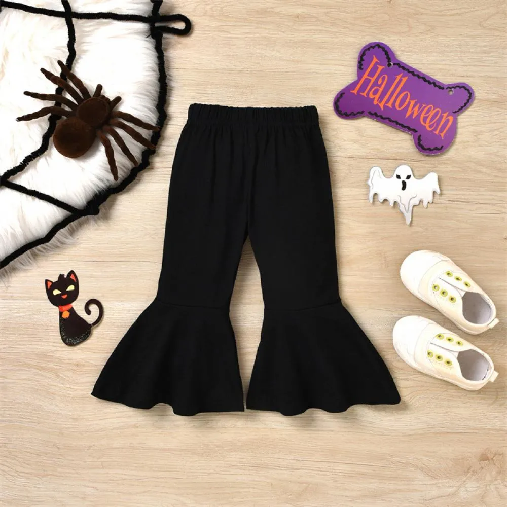 Halloween Girls Flared Trousers Set Wholesale Baby Girls Clothes