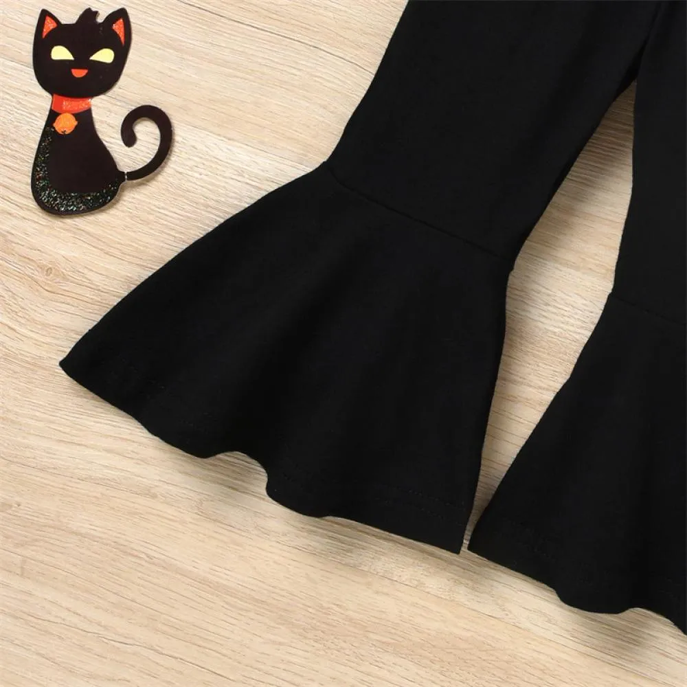 Halloween Girls Flared Trousers Set Wholesale Baby Girls Clothes