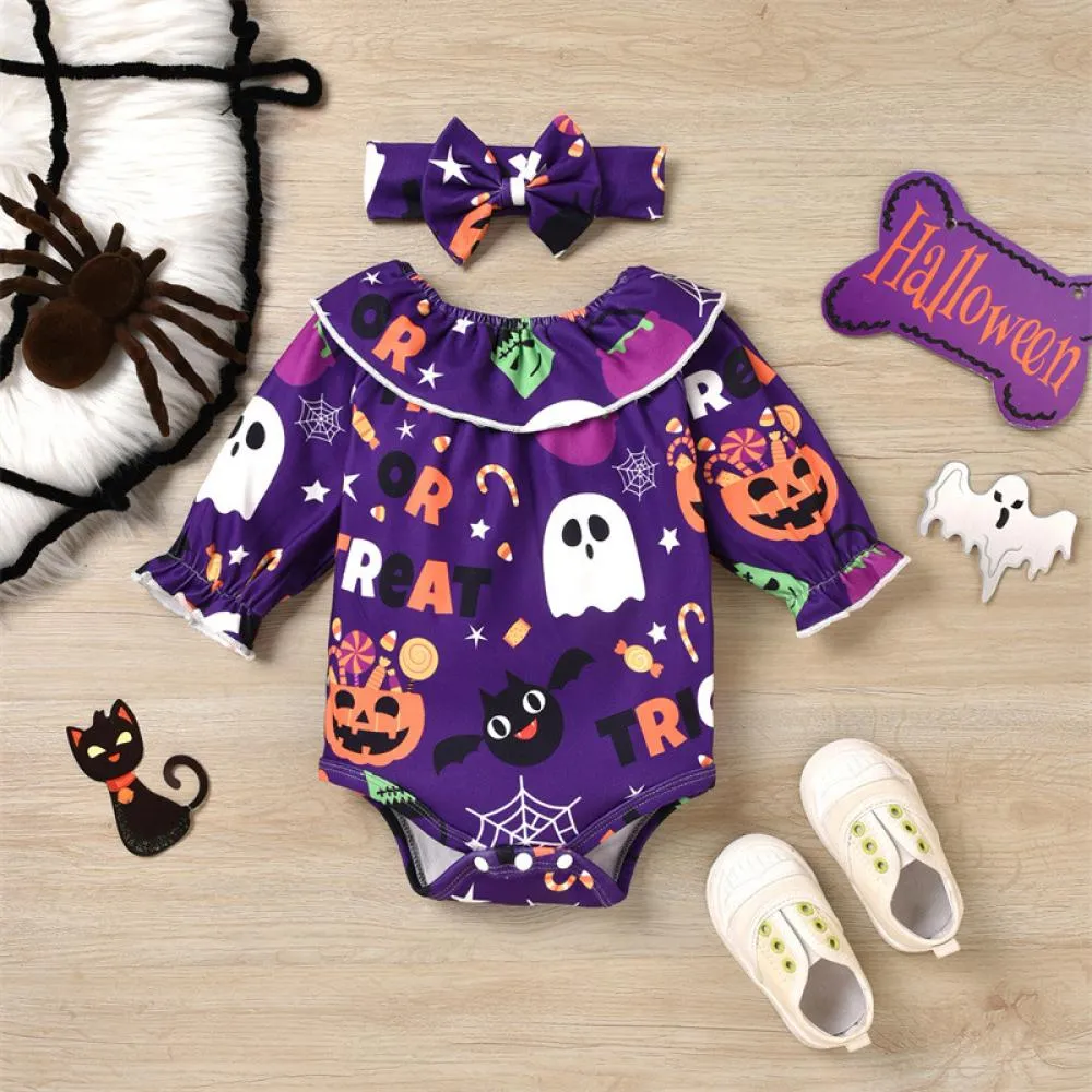 Halloween Girls Flared Trousers Set Wholesale Baby Girls Clothes