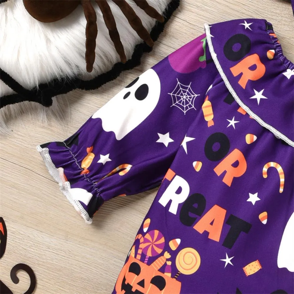 Halloween Girls Flared Trousers Set Wholesale Baby Girls Clothes