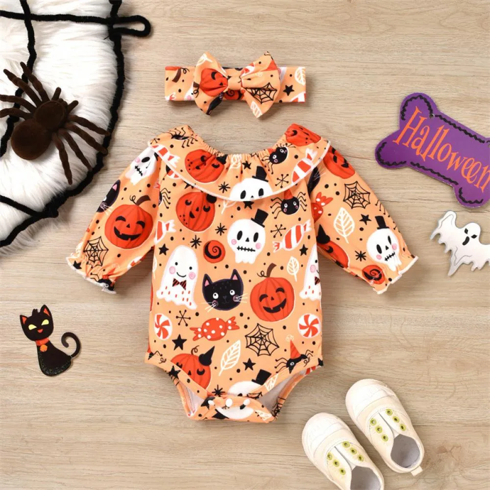 Halloween Girls Flared Trousers Set Wholesale Baby Girls Clothes