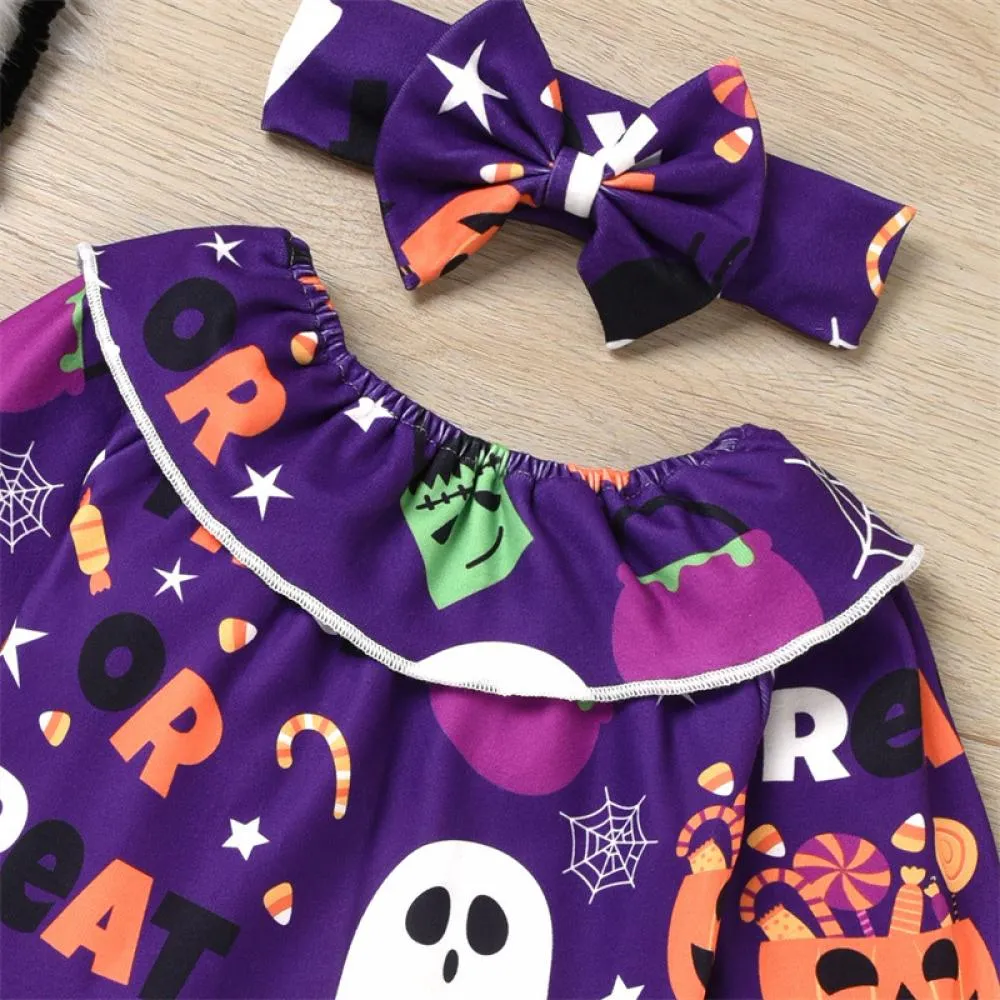 Halloween Girls Flared Trousers Set Wholesale Baby Girls Clothes