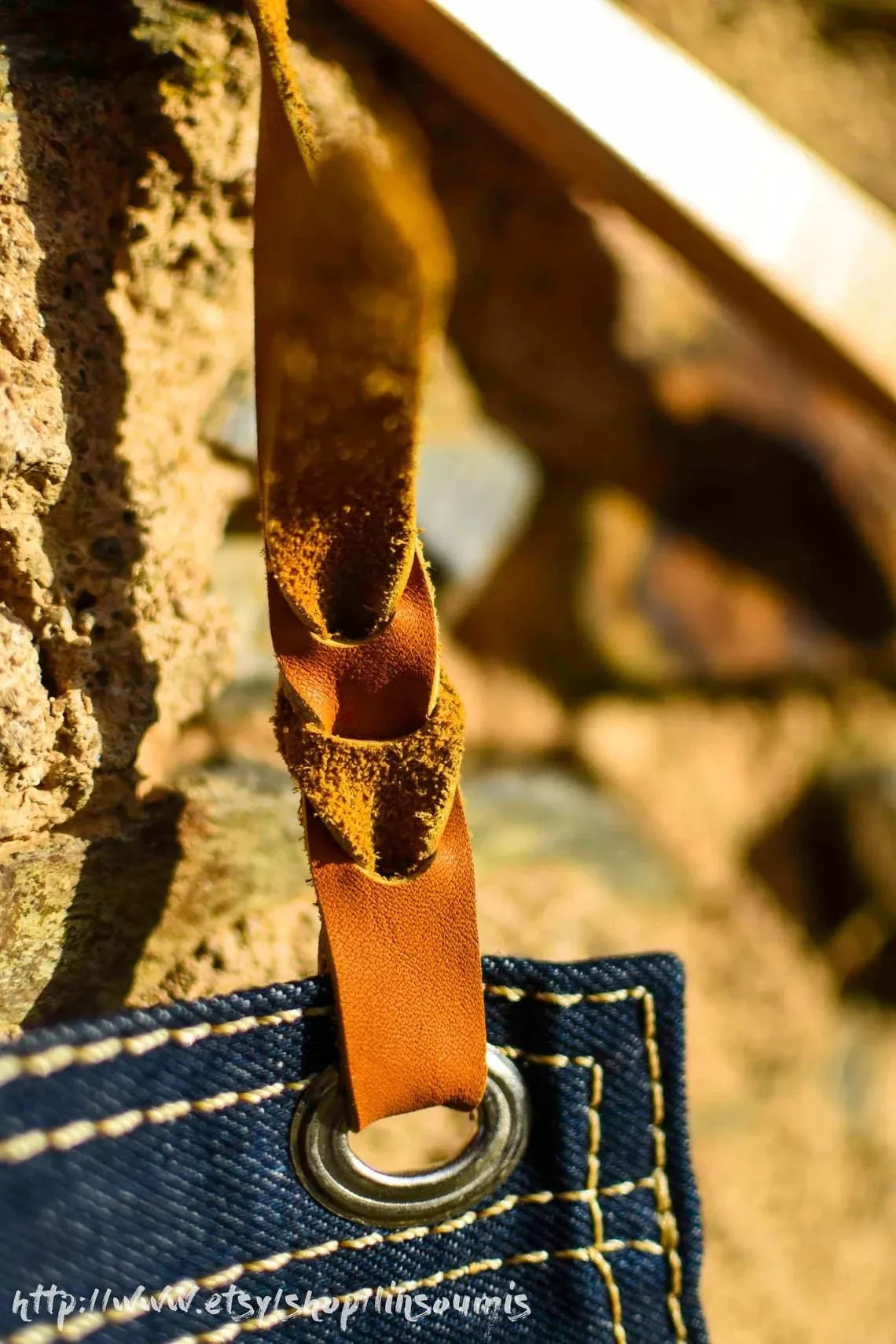 Hand made denim apron, tablier denim fabriqué main en France