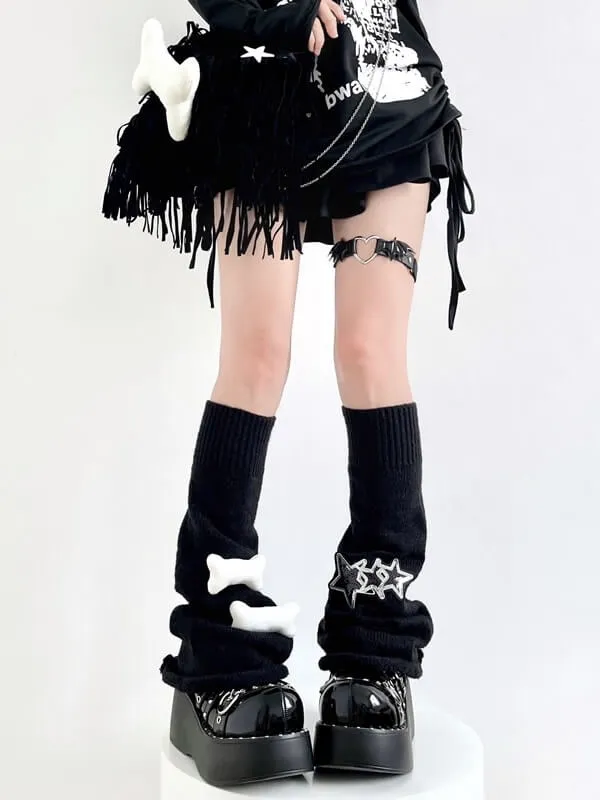 Harajuku bones stars leg warmers