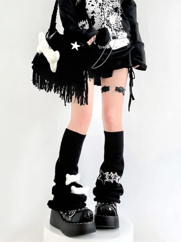 Harajuku bones stars leg warmers