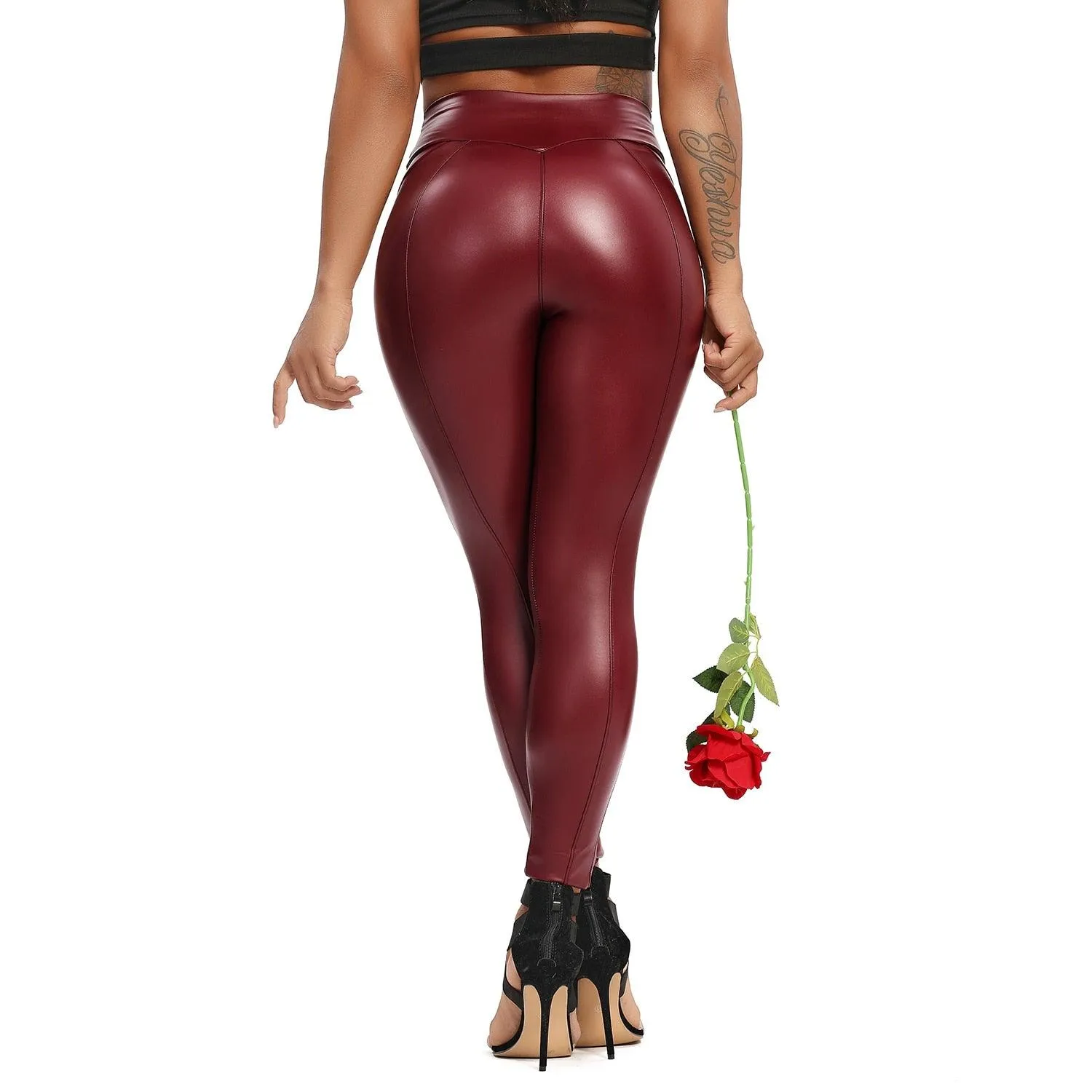 High Waist Faux Leather Leggings