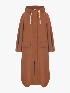 Hooded trench coat in Toffee