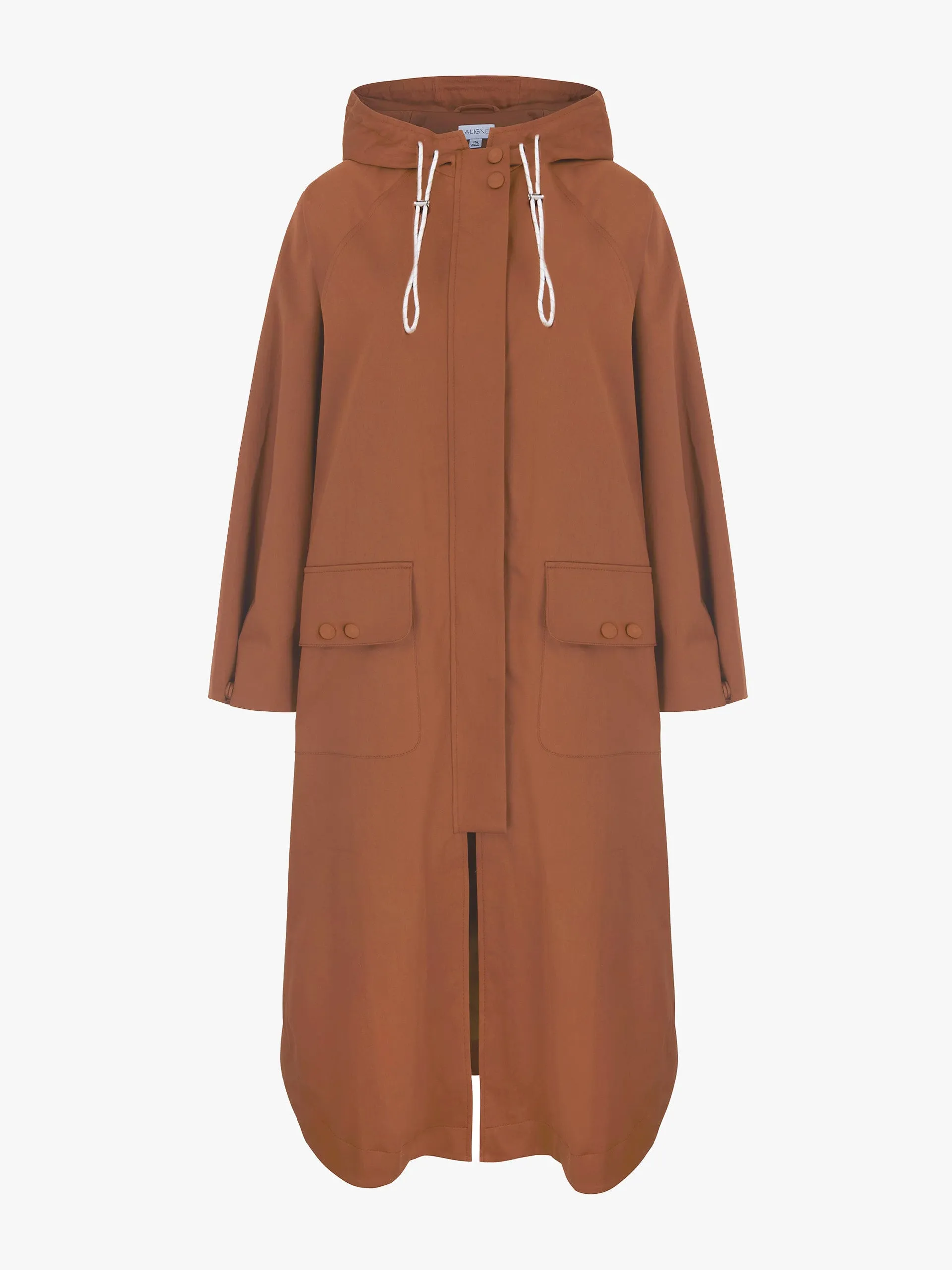 Hooded trench coat in Toffee