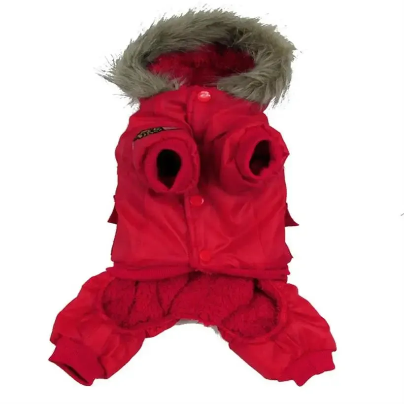 Hooded Waterproof Snowsuit Parka Small Dog Apparel