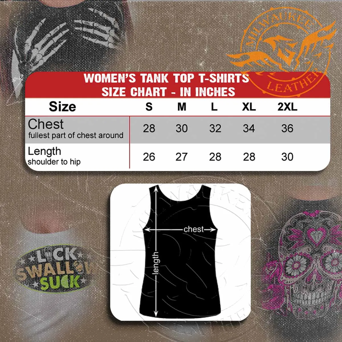 Hot Leathers GLR2561 Ladies Black Skeleton Bling Hands Tank Top Shirt