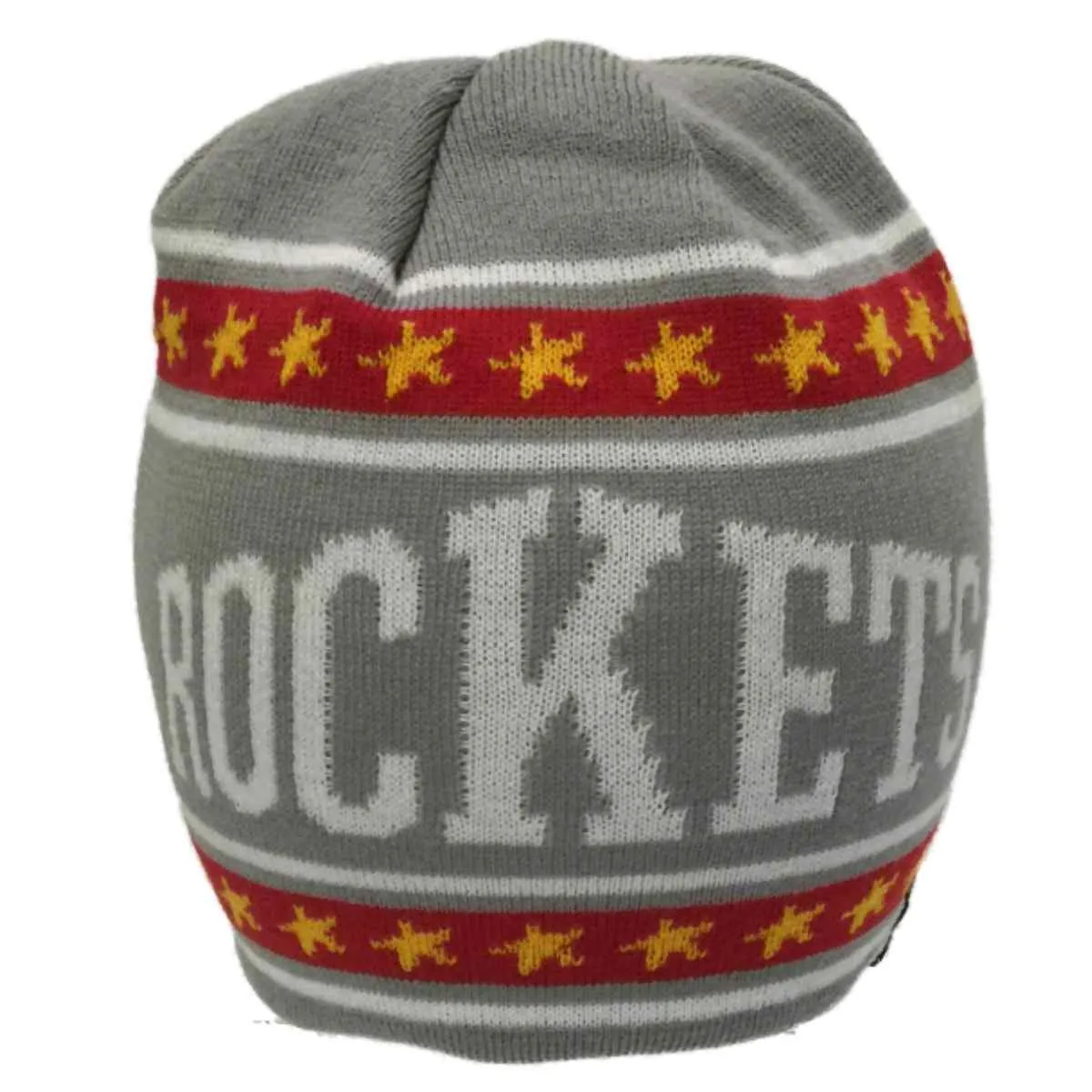 Houston Rockets Adidas Light Gray Star Stripe Design Knit Beanie Hat Cap