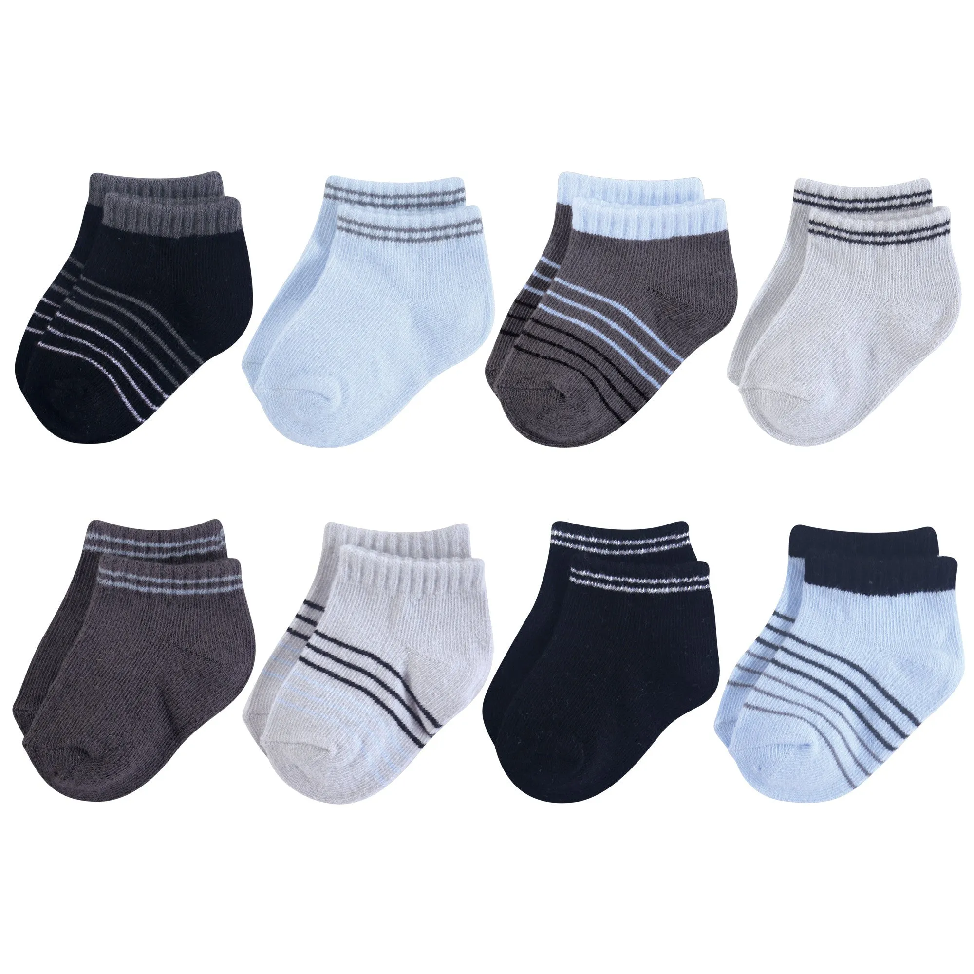 Hudson Baby Cotton Rich Newborn and Terry Socks, Blue Black