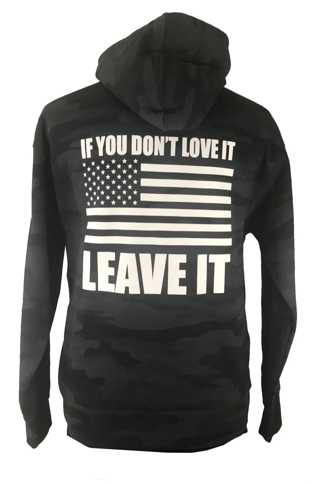 IF YOU DON'T LOVE IT LEAVE IT GREY CAMO HOODIE