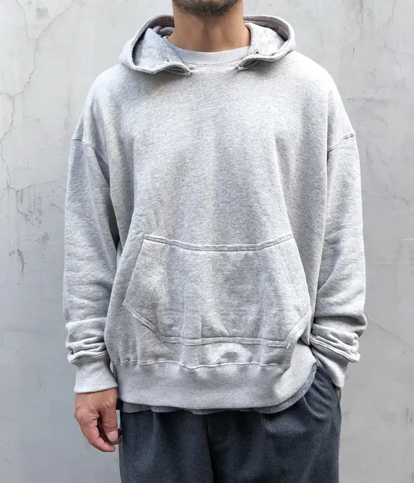 INTERIM/HYPER BIG LOOP WHEEL SIDE SEAMLESS AFTER HOODED SWEAT PARKA (GRAY)