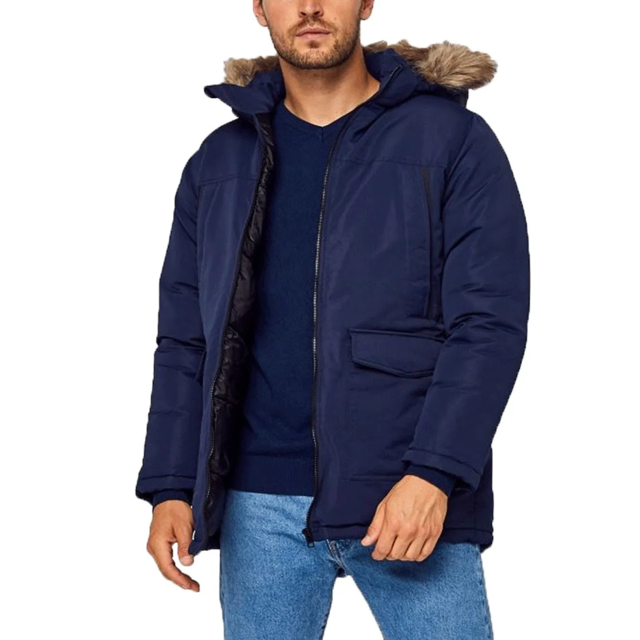 Jack & Jones Craft Parka Coat - Navy