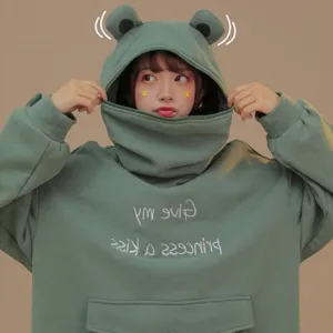 Japanese Style Long Sleeve Frog Hoodie