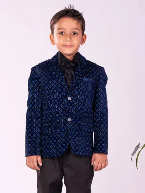 Jashvi Boys' Navy Blue Blazer