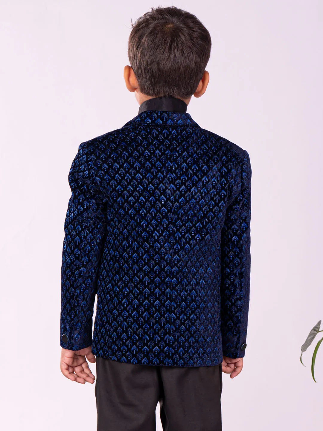 Jashvi Boys' Navy Blue Blazer