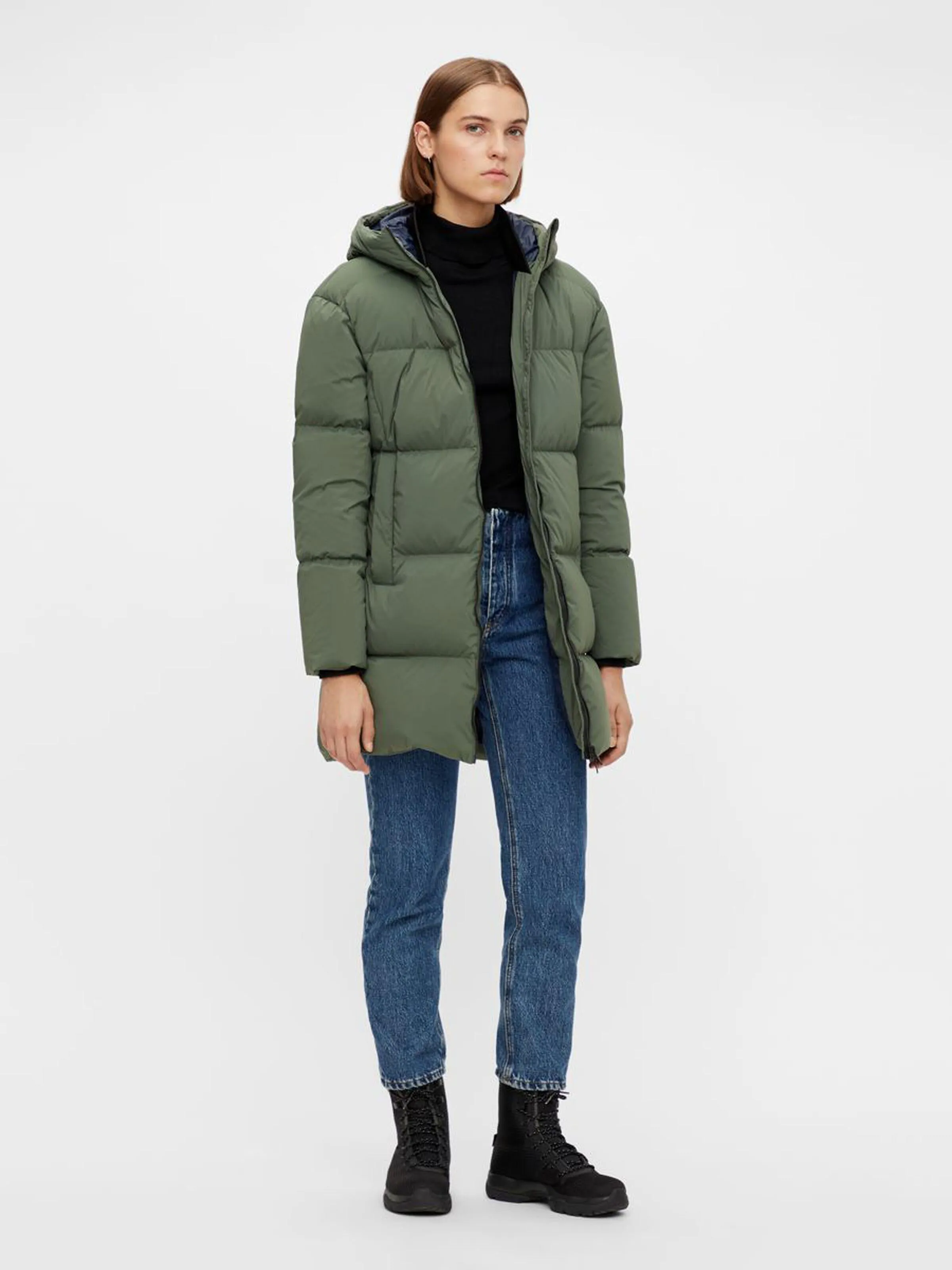 J.Lindeberg Womens Radiator Down Parka Coat - THYME GREEN