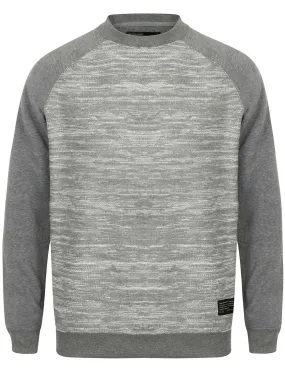 Johan Raglan Sleeve Crew Neck Sweatshirt in Mid Grey Marl - Dissident