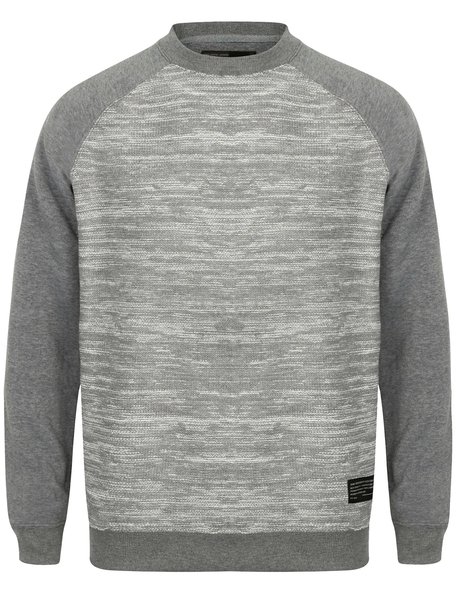 Johan Raglan Sleeve Crew Neck Sweatshirt in Mid Grey Marl - Dissident