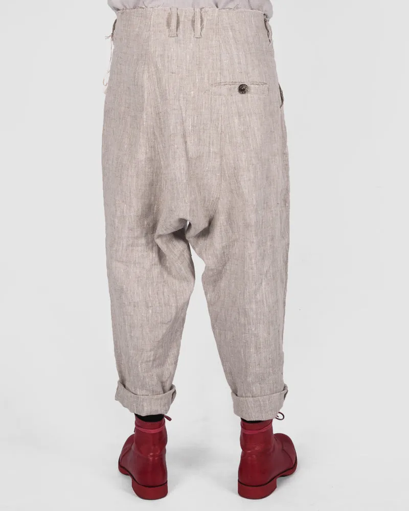 Johann deepcrotch trousers nature linen