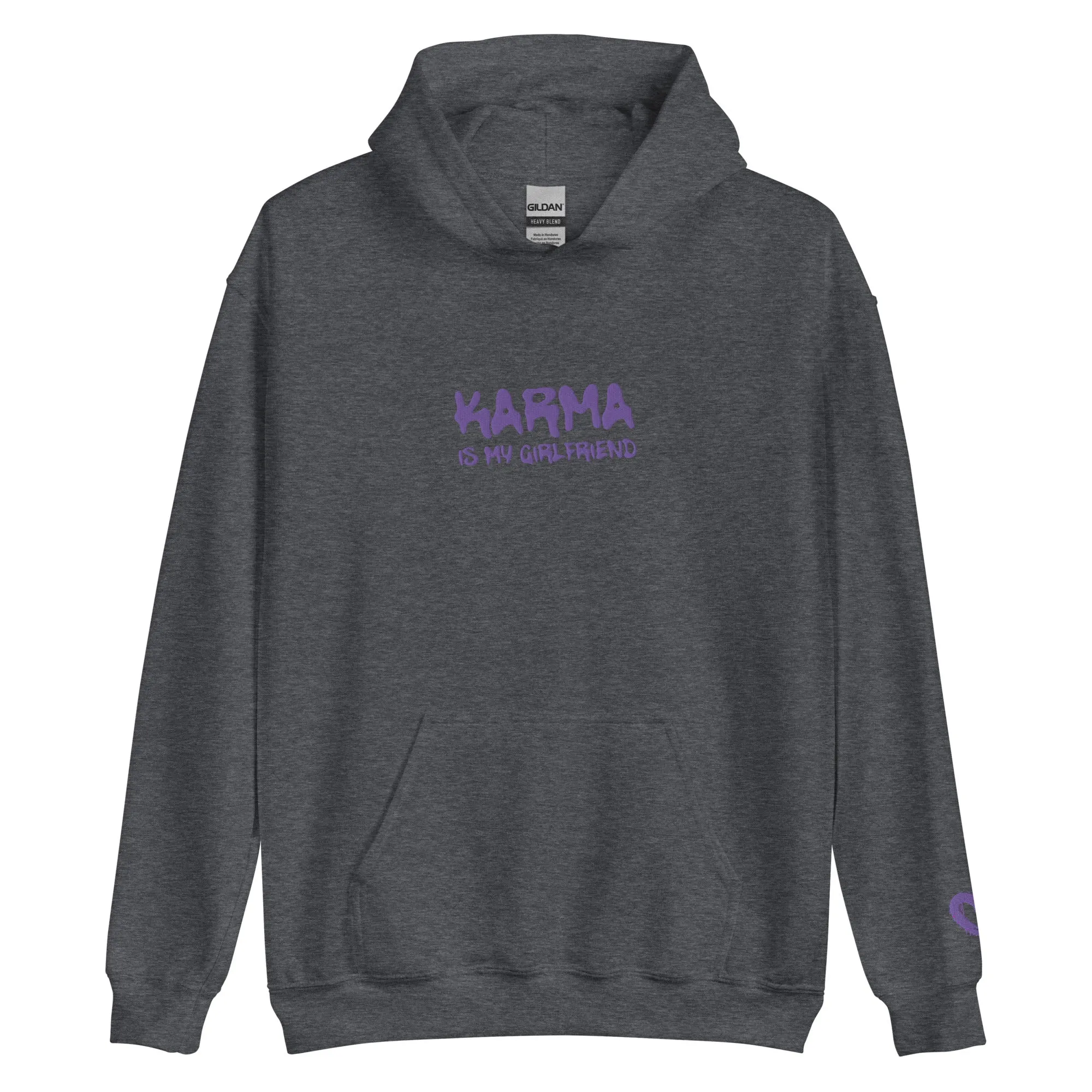 Karma Is My Girlfriend Embroidered (Heart On Sleeve) Hoodie