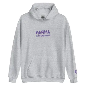 Karma Is My Girlfriend Embroidered (Heart On Sleeve) Hoodie