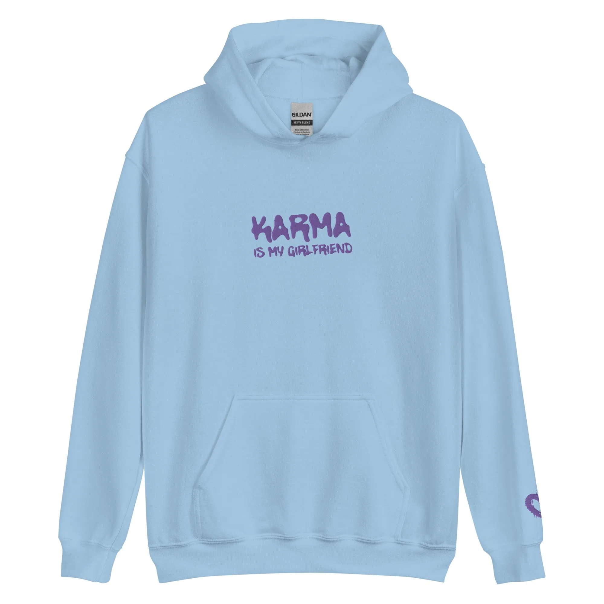 Karma Is My Girlfriend Embroidered (Heart On Sleeve) Hoodie