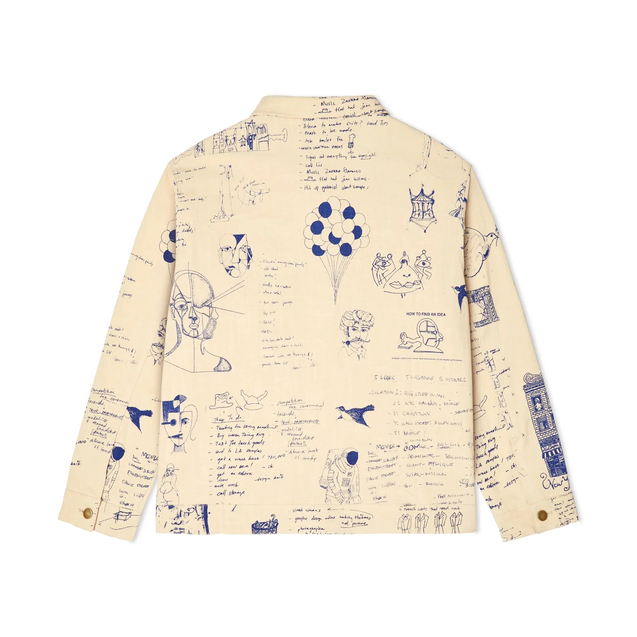 Kidsuper Doodles Denim Coat-Tan