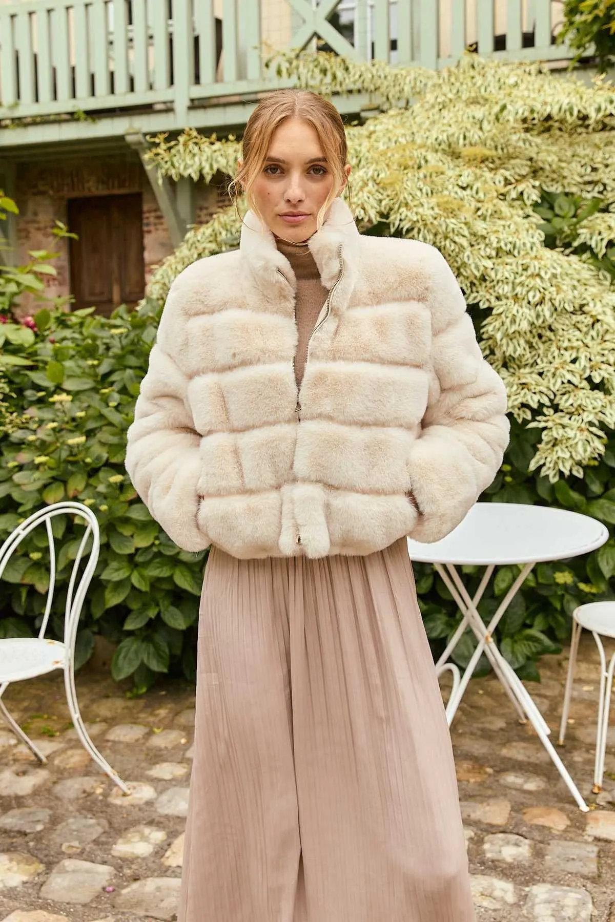 Lamar  Faux Fur  Jacket -winter white