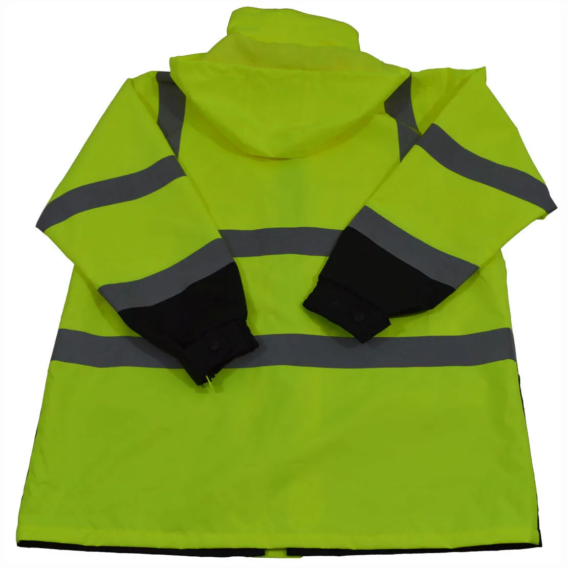 LBPJ6IN1-C3  ANSI Class 3 Lime / Black Two Tone Waterproof 6-IN-1 Jacket & Vest  (Two Class 3 Jackets In One)