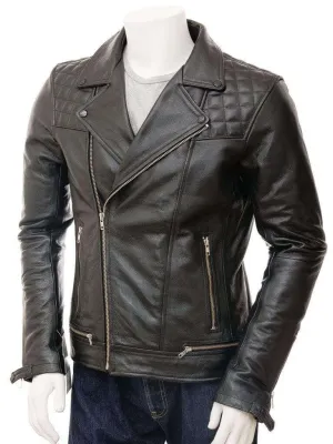 Leather Jacket Motorcycle Black Men's Genuine Lambskin Slim Fit Biker Jacket