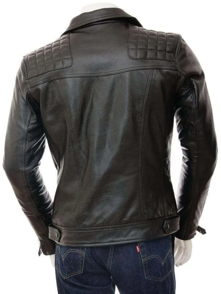 Leather Jacket Motorcycle Black Men's Genuine Lambskin Slim Fit Biker Jacket