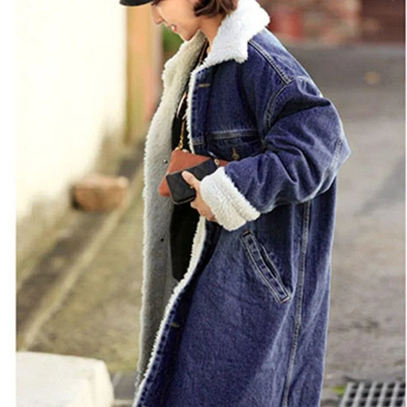 Long Denim Trench Coat