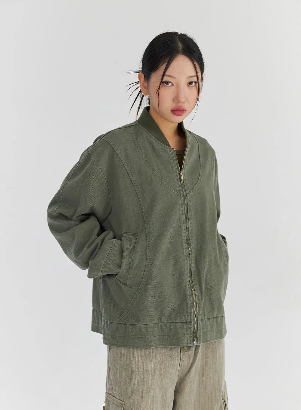 Loose Fit Bomber Jacket CS321