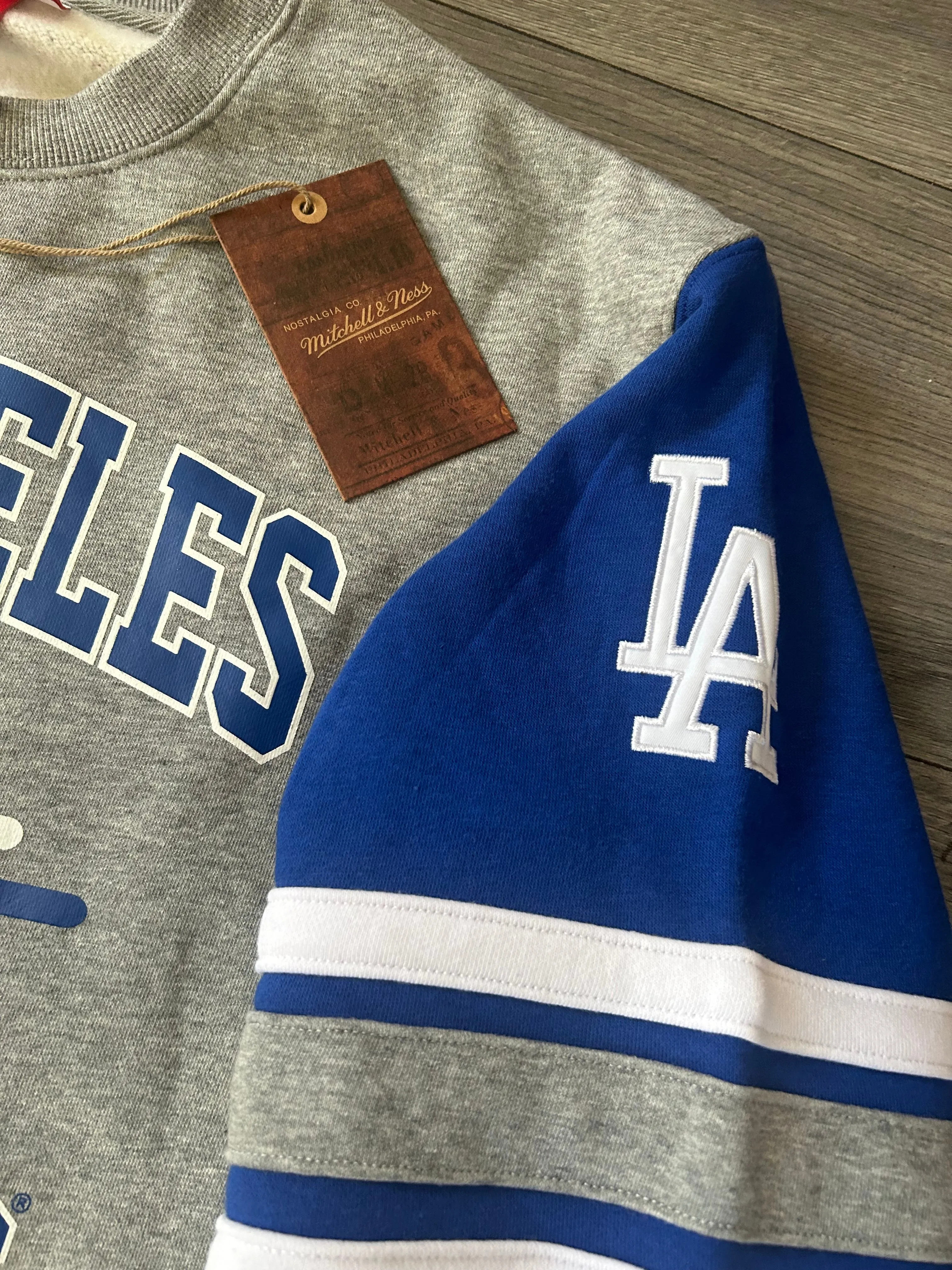 Los Angeles Dodgers Mitchell & Ness All over Crew Vintage Logo pullover