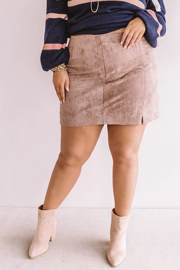 Mademoiselle Faux Suede Skirt Curves