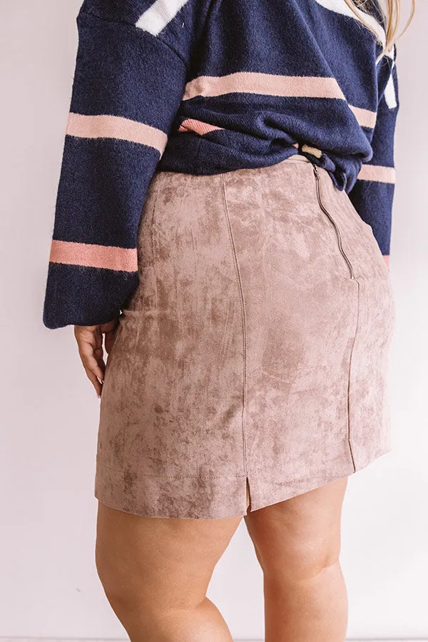 Mademoiselle Faux Suede Skirt Curves