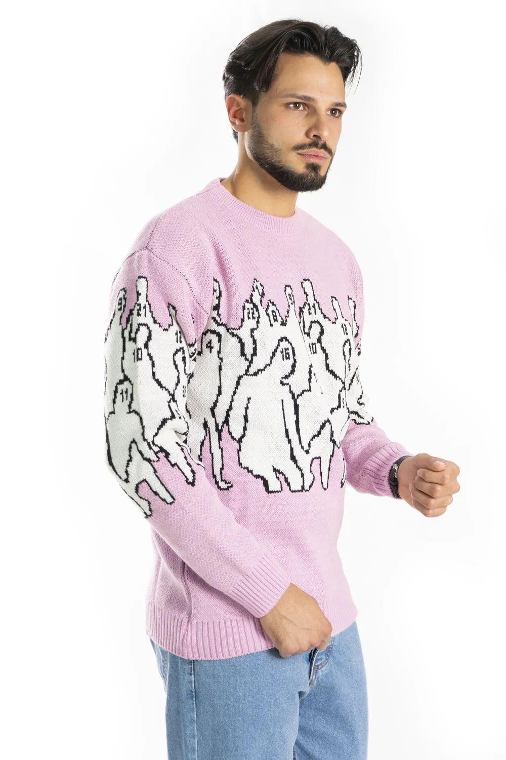 Maglione Uomo Pullover Girocollo Con Fantasia Art. Mg100