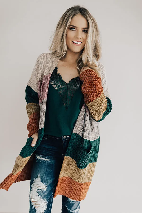 Making Magic Color Block Chenille Cardigan in Birch