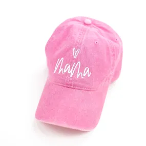 Mama (Heart Above) - Pink Baseball Cap