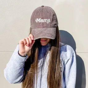 Mama - (Italic) - Brown Baseball Cap