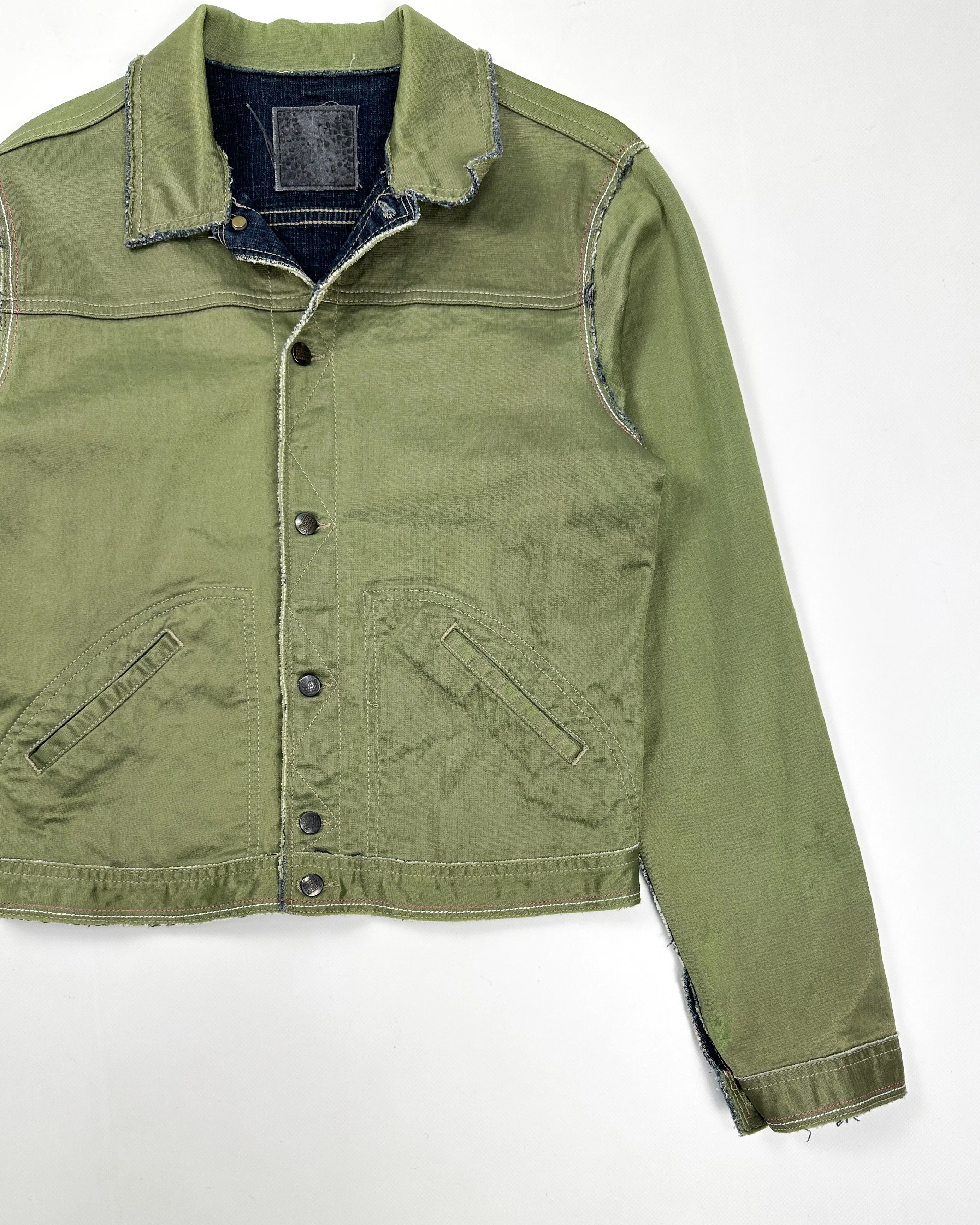 Marithé Francois Girbaud Green Denim Jacket 1990's