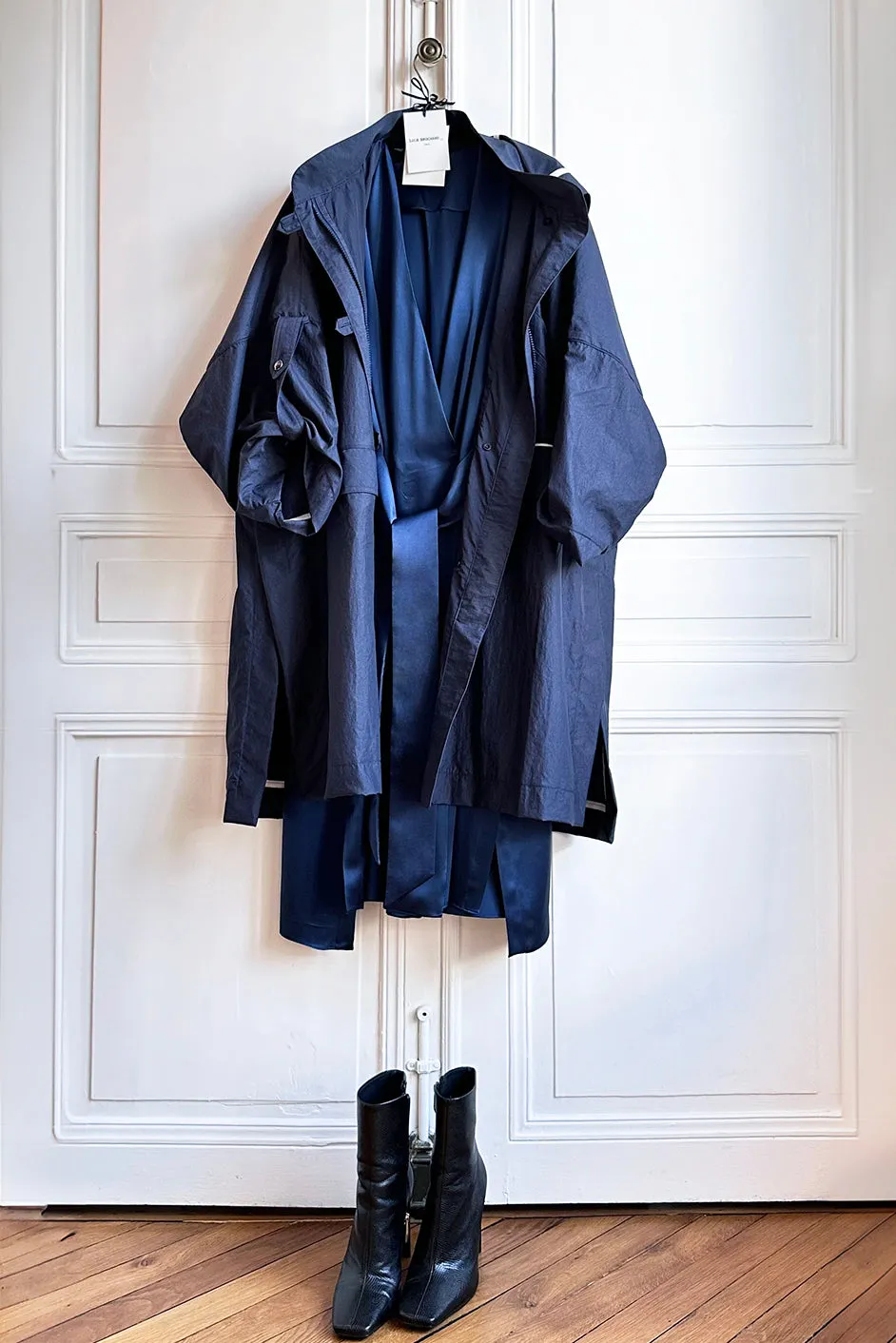 MAYA navy blue - nylon unisex raincoat