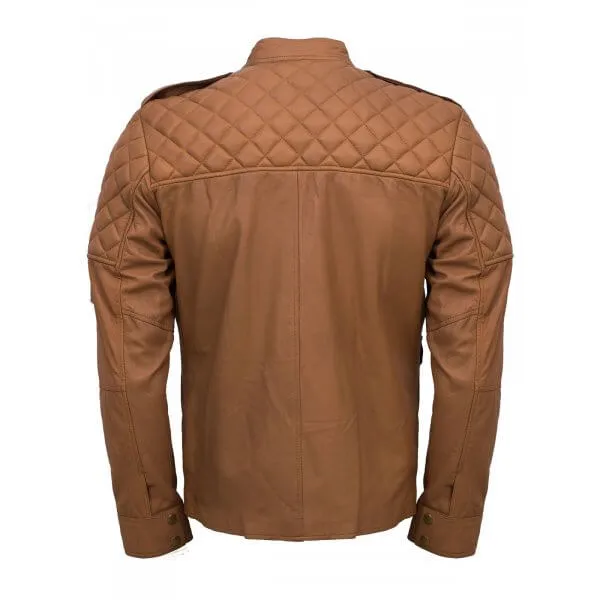 Men Sheepskin Tan Leather Jacket ,Men's Stylish Four Pocket Jacket