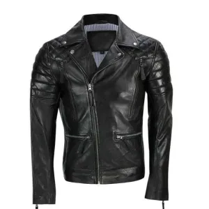 Men's Black Sheep Leather Vintage Style Biker Fashion Casual Leather Jacket