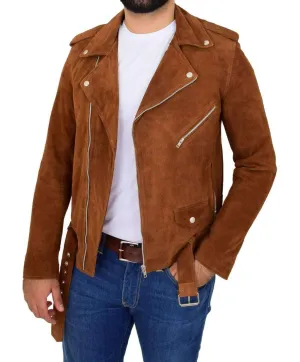 Men's Brando Style Suede Leather Jacket