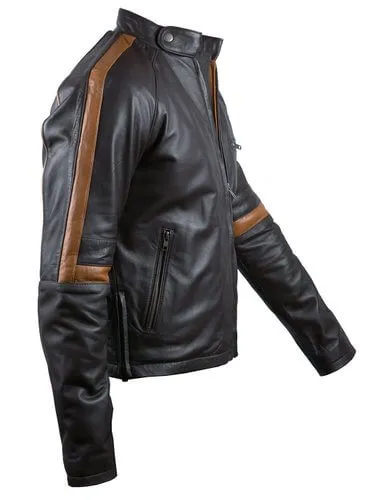 Mens Brown Biker Leather Jacket,Men's Pure Leather Jacket